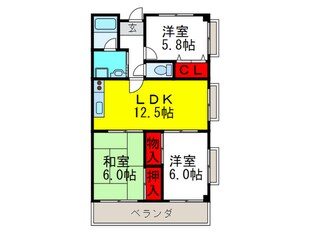 レジデンス鷹ヶ巣千里中央の物件間取画像